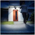 LED-vegglampe med solenergi / bevegelsessensor med 40 LED - IP65