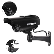 Solcelledrevet dummy-sikkerhetskamera med blinkende LED - svart