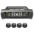Solcelledrevet trådløst dekktrykkovervåkningssystem med LCD-skjerm og 4 eksterne sensorer