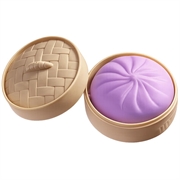 Ensfarget dumpling squishy stressleke med dampkurv
