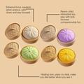 Ensfarget dumpling squishy stressleke med dampkurv - gul