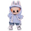 Ensfarget hettegenser til Labubu minifigur 17cm - Lilla