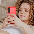 Sony Xperia 1 VI Børstet TPU Deksel - Karbonfiber - Rød