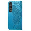 Sony Xperia 1 VI Butterfly Series Lommebok-deksel - Blå