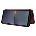 Sony Xperia 1 VI Flip-deksel - Karbonfiber - Brun