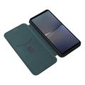 Sony Xperia 1 VI Flip-deksel - Karbonfiber - Grønn