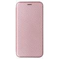 Sony Xperia 1 VI Flip-deksel - Karbonfiber - Roségull