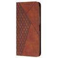 Sony Xperia 1 VI Rhombusmønster lommebokveske med magnetisk lukking - brun
