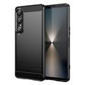Sony Xperia 1 VII Børstet TPU-deksel - karbonfiber