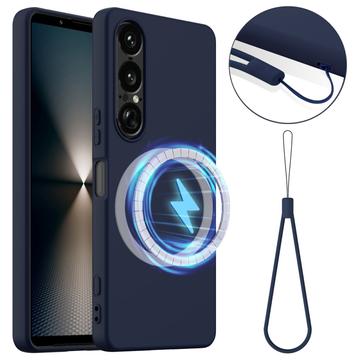Sony Xperia 1 VII Liquid Silikondeksel - MagSafe-kompatibel - Mørkeblå