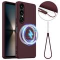 Sony Xperia 1 VII Liquid Silikondeksel - MagSafe-kompatibel - Vinrød
