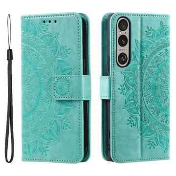 Sony Xperia 1 VII Mandala Series Lommebok-deksel - Grønn