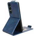 Sony Xperia 1 VII vertikalt flip-etui med stativ - mørkeblå
