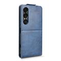 Sony Xperia 1 VII vertikalt flip-etui med stativ - mørkeblå
