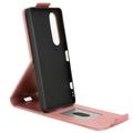 Sony Xperia 1 VII vertikalt flip-etui med stativ - Roségull