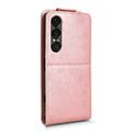 Sony Xperia 1 VII vertikalt flip-etui med stativ - Roségull