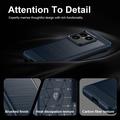 Sony Xperia 1 VIII Børstet TPU-deksel - karbonfiber - blå
