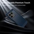 Sony Xperia 1 VIII Børstet TPU-deksel - karbonfiber - blå