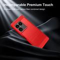 Sony Xperia 1 VIII børstet TPU-deksel - karbonfiber - rød