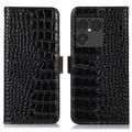 Sony Xperia 1 VIII Crocodile Series Lommebok-deksel i Lær med RFID