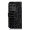 Sony Xperia 1 VIII Crocodile Series Lommebok-deksel i Lær med RFID - Svart