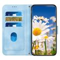 Sony Xperia 1 VIII Blomstrete lommebokveske med kortspor - Baby Blå