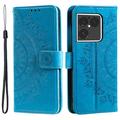 Sony Xperia 1 VIII Mandala Lommebok-deksel med håndleddsstropp - blå