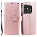 Sony Xperia 1 VIII Mandala Lommebok-deksel med håndleddsstropp - rosa
