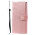 Sony Xperia 1 VIII Mandala Lommebok-deksel med håndleddsstropp - rosa