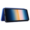 Sony Xperia 10 III, Xperia 10 III Lite Flip-deksel - Carbon Fiber - Blå
