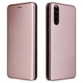 Sony Xperia 10 III, Xperia 10 III Lite Flip-deksel - Carbon Fiber - Roségull