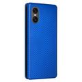Sony Xperia 10 VI Flip-deksel - Karbonfiber - Blå