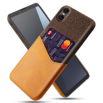 Sony Xperia 10 VII KSQ Deksel med Kort Lomme - Oransje