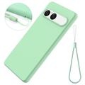 Sony Xperia 10 VII Flytende silikon-deksel med håndstropp - grønn