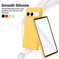 Sony Xperia 10 VII Flytende silikon-deksel med håndstropp - gul
