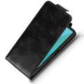 Sony Xperia 10 VIII vertikalt flip-etui med stativ - svart