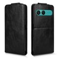Sony Xperia 10 VIII vertikalt flip-etui med stativ - svart