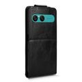 Sony Xperia 10 VIII vertikalt flip-etui med stativ - svart