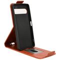 Sony Xperia 10 VIII vertikalt flip-etui med stativ - Brun
