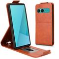 Sony Xperia 10 VIII vertikalt flip-etui med stativ - Brun