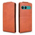 Sony Xperia 10 VIII vertikalt flip-etui med stativ - Brun
