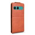 Sony Xperia 10 VIII vertikalt flip-etui med stativ - Brun