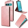 Sony Xperia 10 VIII vertikalt flip-etui med stativ - Roségull