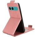 Sony Xperia 10 VIII vertikalt flip-etui med stativ - Roségull