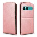Sony Xperia 10 VIII vertikalt flip-etui med stativ - Roségull