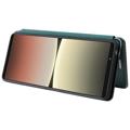 Sony Xperia 5 IV Flip-deksel - Karbonfiber - Grønn