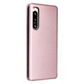 Sony Xperia 5 IV Flip-deksel - Karbonfiber - Roségull