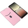 Sony Xperia 5 IV Flip-deksel - Karbonfiber - Roségull