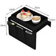 Plassbesparende sofaarmlenearrangør med flere lommer - svart