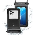 Spigen A611P Universal vanntett, flytende veske - IPX8/30m, 2-pakning - matt svart